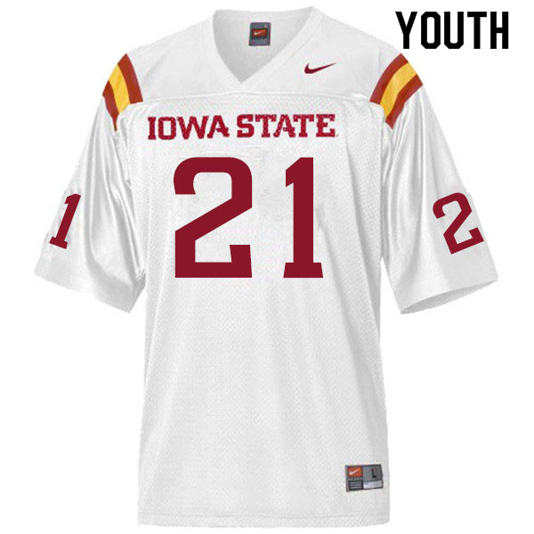 Iowa State Cyclones Youth #21 Jirehl Brock Nike NCAA Authentic White College Stitched Football Jersey OM42F67KQ